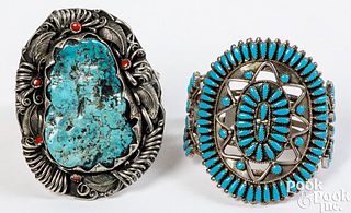 Two Native American Indian cuff bracelets