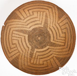 Large Apache Indian coiled basketry tray