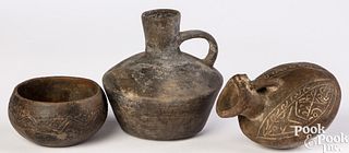 Three pottery vessels