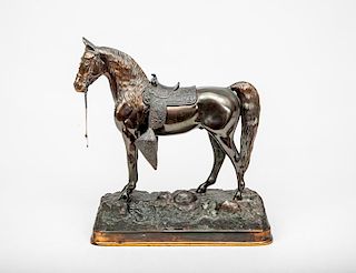 Copper-Plated Metal Figure of a Horse