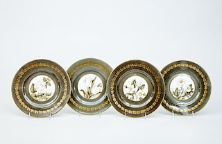 Set of Twelve Royal Worcester Porcelain Dinner Plates, in the Apple Blossom Pattern