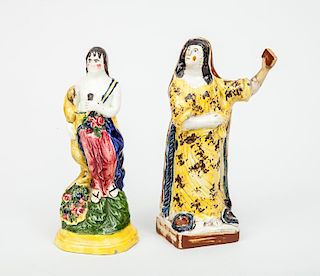 Staffordshire Pearlware Porcelain Figures of "Spring" and "Hope"