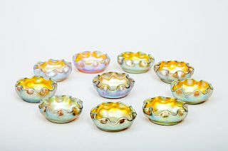 Set of Ten Tiffany Favrile Salts