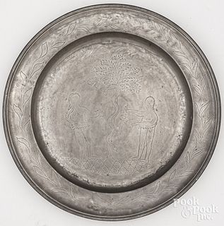 Continental pewter dish, 18th/19th c.