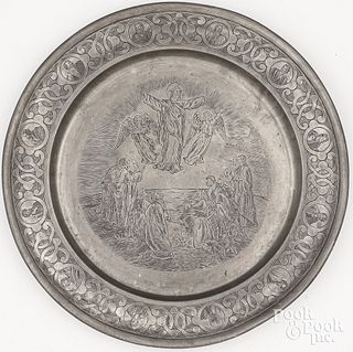 Continental pewter dish, mid 18th c.