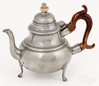 London, England three leg pewter teapot, ca. 1775