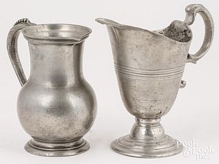 Two French pewter pitchers, 18th c.