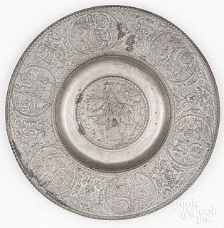 German pewter plate, 17th c.