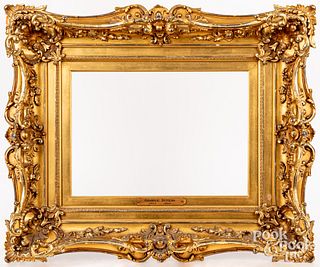 Giltwood frame, 19th c., with George Inness plaque