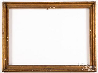 Giltwood frame, 19th c., with Thomas Birch plaque