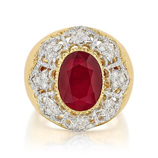 Mario Buccellati Ruby and Diamond Ring