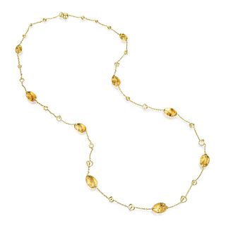 Citrine Gold Chain Necklace