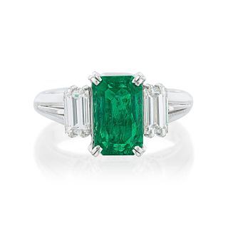Colombian Emerald and Diamond Ring, AGL Certified