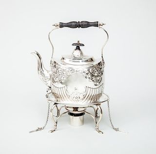 English Silver-Plated Kettle on Warming Stand
