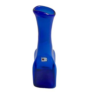 Blenko Cobalt Blue Art Glass Vase