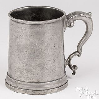 English pewter quart mug, mid 18th c.