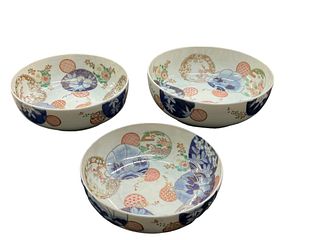 Set of 3 Japanese Aoki, Arita Nesting Bowls