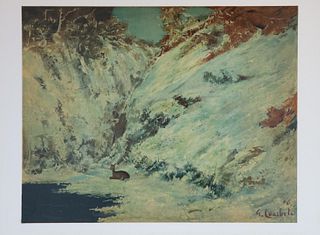 Gustave Corbet - Paysage de neige dans le jura avec
