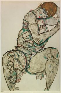 Egon Schiele (After) - Seated Woman with Hand in Hair