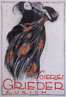 LOUPOT, Charles. Color Lithograph Poster "Soires /