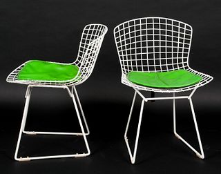 EIGHT KNOLL BERTOIA WHITE WIRE CHAIRS