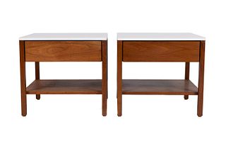 FLORENCE KNOLL FOR KNOLL WALNUT END TABLES