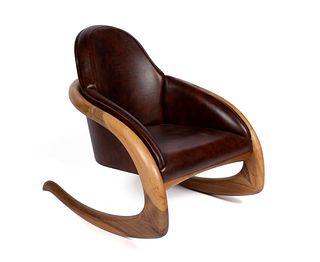 MODERN ROCKING CHAIR IN THE MANNER OF WENDELL CASTLE