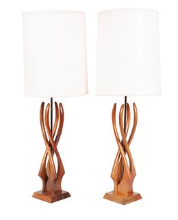 PAIR MCM TABLE LAMPS ATTRIBUTED TO MODELINE