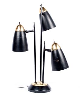THREE-LIGHT TABLE LAMP ATTRIBUTED TO GERALD THURSTON