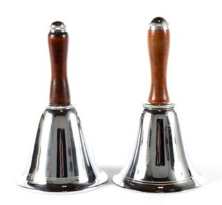 PAIR OF BELL FORM COCKTAIL SHAKERS