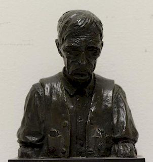 JACKSON, Harry Andrew. Bronze Bust of a Cowboy.