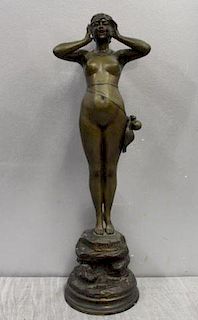 Grevin, Alfred. Signed Bronze of a Nude Titled