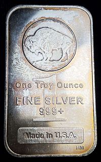 Highland Mint Buffalo Design 1 ozt .999 Silver Bar