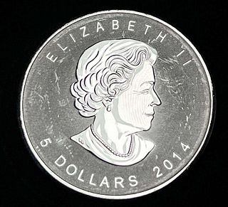 2014 Canada $5 Maple Leaf 1 ozt .9999 Silver Horse Privy
