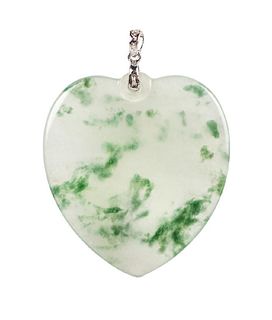Jadeite heart pendant with GIA report