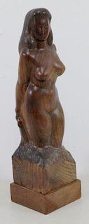 FACCI, Domenico. Wood Sculpture. Female Nude, 1947