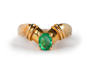 Natural emerald 18K ring