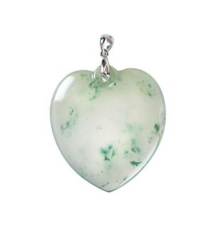 Natural jadeite heart pendant