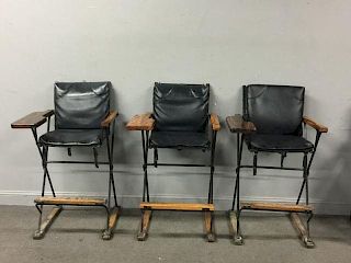 Set of 3 Quality Directors Chairs with Leather.