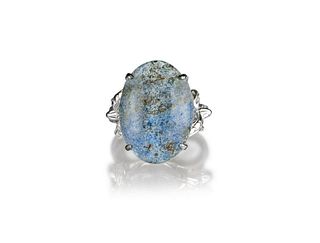 Natural lapis lazuli sterling silver ring