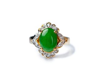 Jadeite and diamond ring, SGL Report