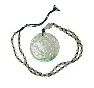 Nautral jadeite pendant necklace with GIA report