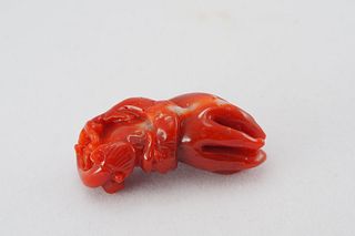 Natural aka red coral Buddha hands ornament