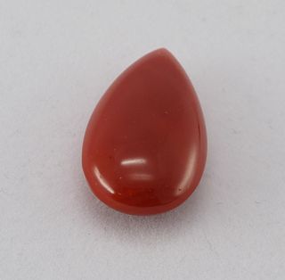 Natural red aka coral pear shape ornament