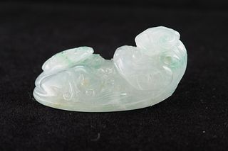 Natural icy jadeite Ruyi ornament