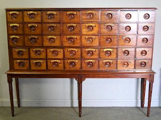 Antique Multi Drawer Apothecary Cabinet on Stand.
