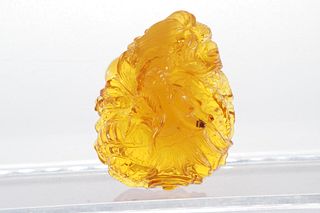 Natural amber dragon ornament