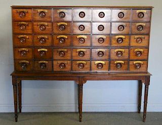 Antique Multi Drawer Apothecary Cabinet on Stand.