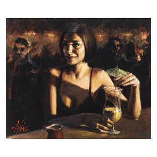 Fabian Perez, "Cocktail In Maui" Hand Textured Limited Edition Giclee on Canvas. Hand Signed and Numbered AP 30/35