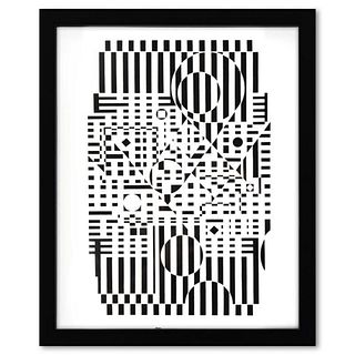 Victor Vasarely (1908-1997), "TY-NEU de la serie Croises" Framed 1973 Heliogravure Print with Letter of Authenticity